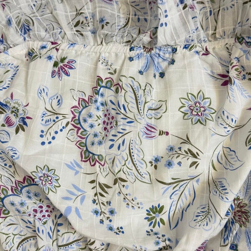 Aqua Women's Size Large Spaghetti Strap Ruffled Floral Top - Picture 4 of 6